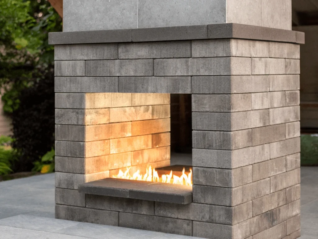 contemporary outdoor fireplace Seattle
