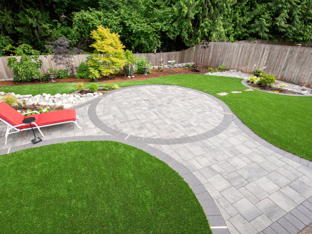 custom paver patios Redmond outdoor design